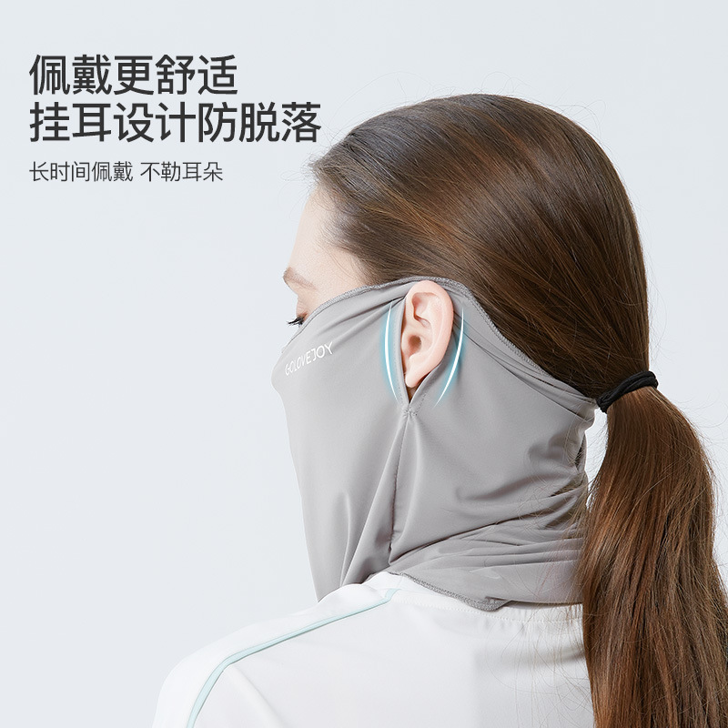 Picture of Summer Outdoor Riding Sunscreen Mask Women's Neck Protection Sunshade Anti-ultraviolet Ice Silk Cold Ear Hanging Mask XTJ27
