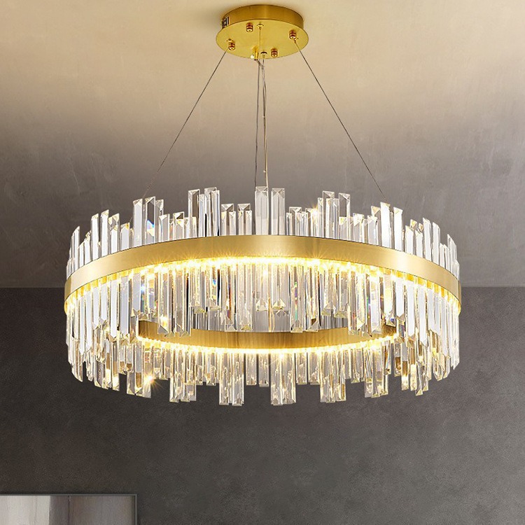 Picture of Advanced European Style Light Luxury Living Room Lobby Crystal Chandelier Light Light Luxury Simple High-end Atmospheric Master Bedroom Modern Lamps