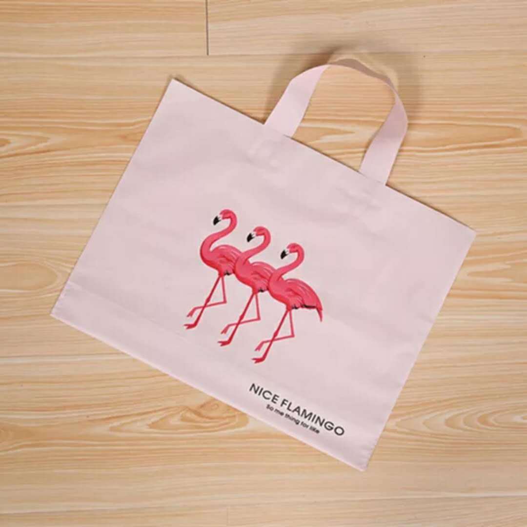 Flamingo frosted plastic packaging bag handbag clothing bag cosmetic bag clothing handbag manufacturer