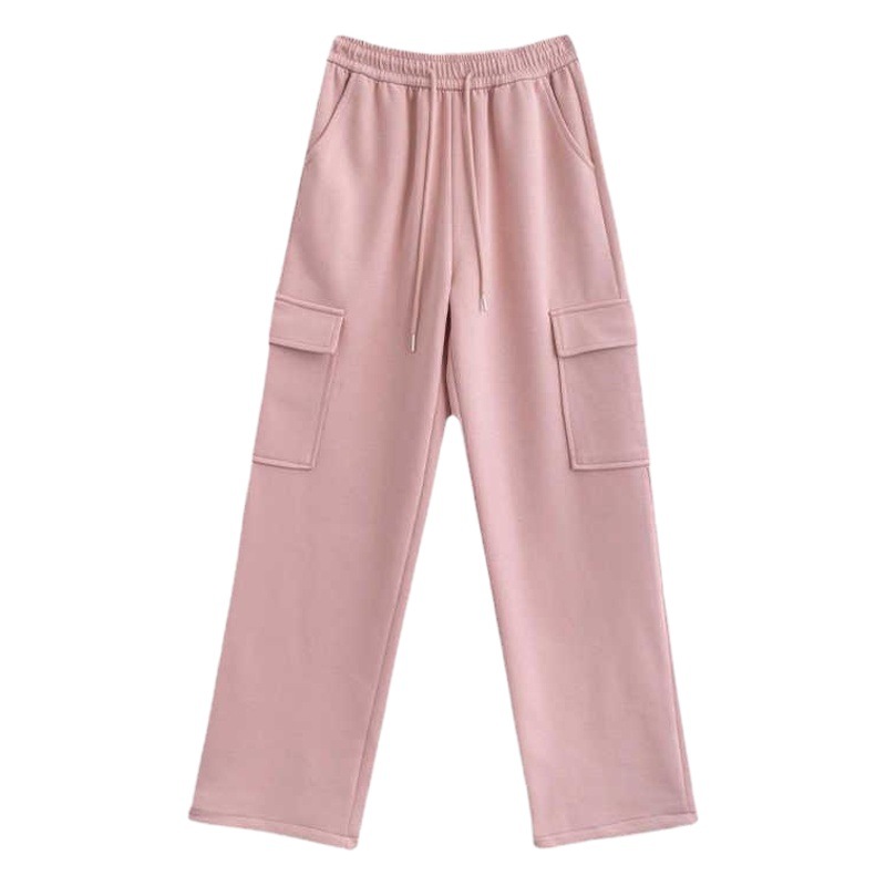 American pink women's overalls spring and summer new drawstring ankle-tied sweatpants high waist slimming design casual trousers for women