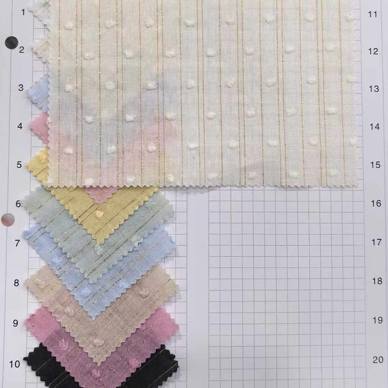Xiaojun textile new Chinese fabric cotton gauze striped jacquard fabric shirt dress children's clothing lift