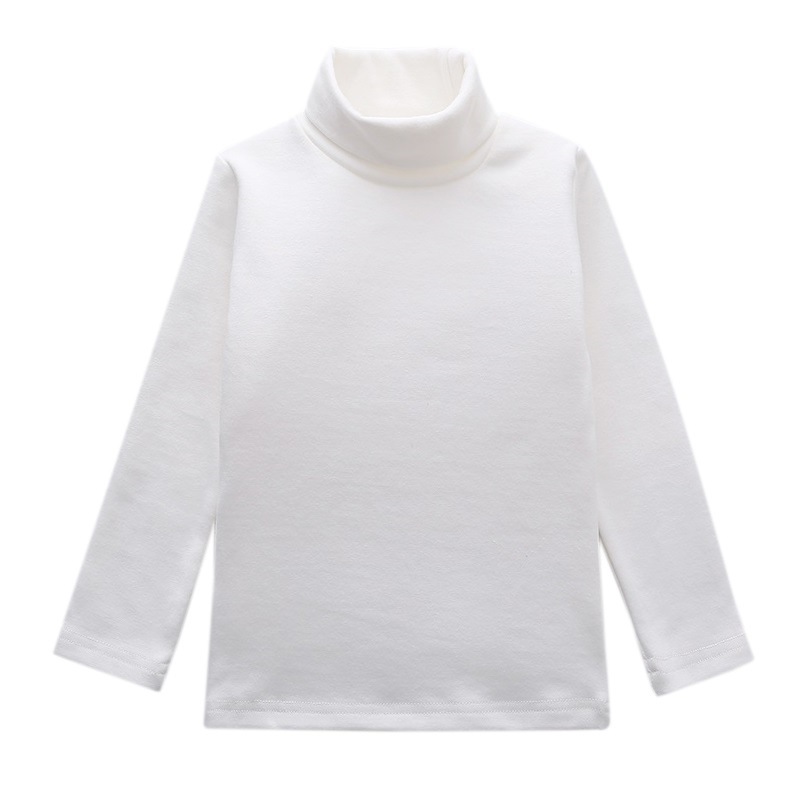 Picture of Children's High Collar Bottoming Shirt Autumn and Winter Pure Cotton White Girls' Bottoming Clothes Boys' Inner Top Girls' Autumn Clothes