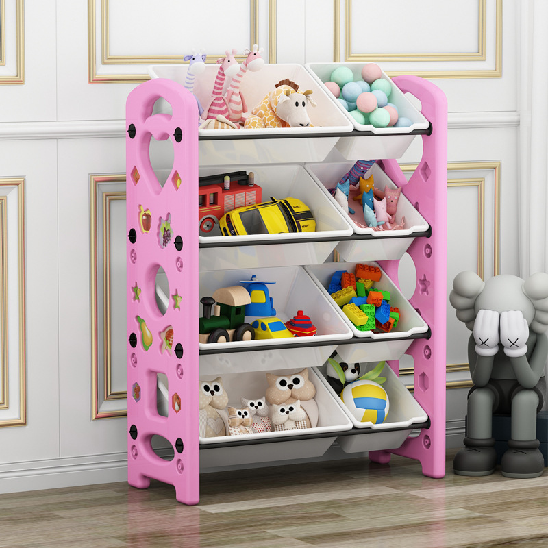 Picture of Children's Toy Storage Rack Household Kindergarten Baby Storage Rack Floor Multi-Layer Finishing Rack Storage Cabinet Plastic Basket