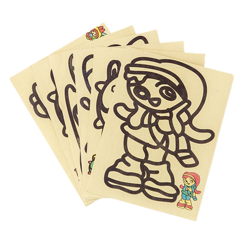 Educational toys cartoon medium sand painting kindergarten DIY handmade materials for children with six-color sand manufacturers