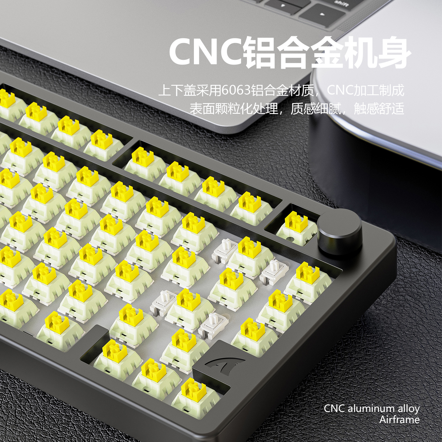 Picture of Attack Shark X86 Mechanical Keyboard Finished Aluminum Tuo Tuo RGB Wireless Bluetooth Three-Mode Gasket Structure Keyboard