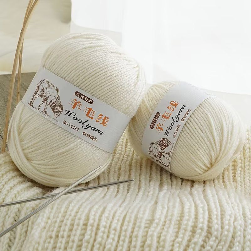 290 Pure Wool 100 Pure Wool 4-strand Soft Skin-friendly Line Knitted Crochet Sweater Coat Scarf Cap Line