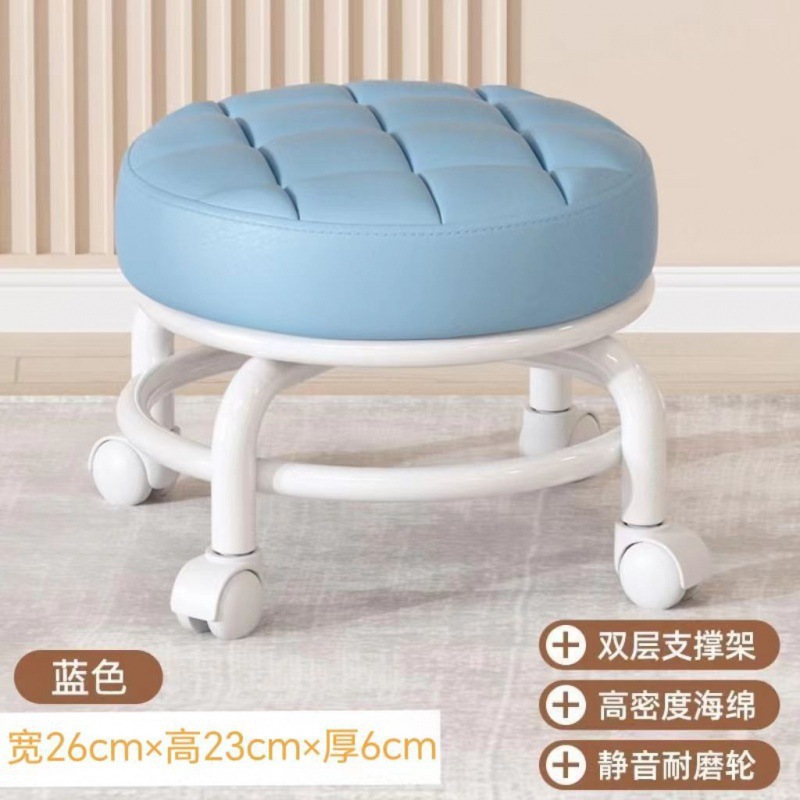 Picture of Acrylic pulley low stool, spinner wheel, children's home living room stool, foot mat, light luxury high-end chair, back chair
