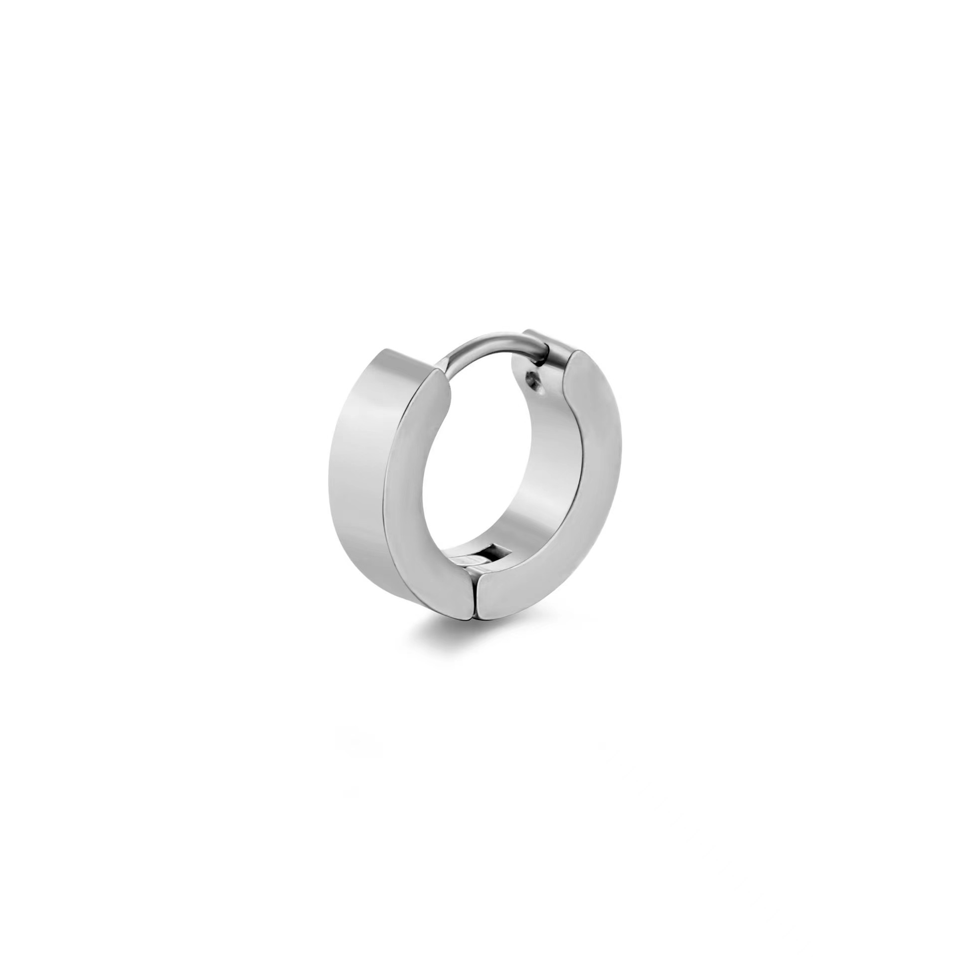 Picture of Stainless Steel Flat Ear Studs 4*9 Earrings Trendy Punk Style Titanium Steel Earrings Men's Ear Studs Male Punk Style Earrings