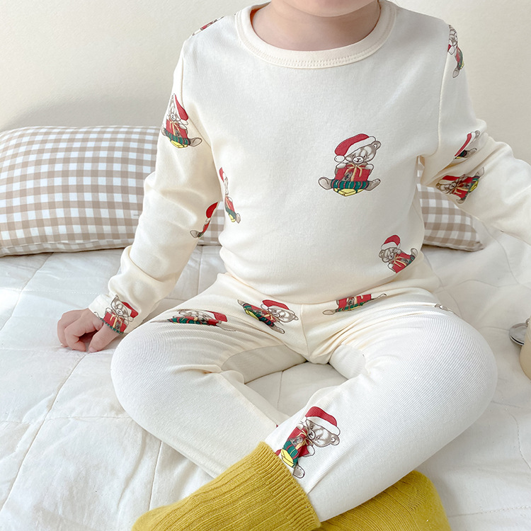 Picture of Children's Pajamas suit Baby's Christmas Home Clothes Class A Boys' Pajamas Girls' Long Sleeve Trousers