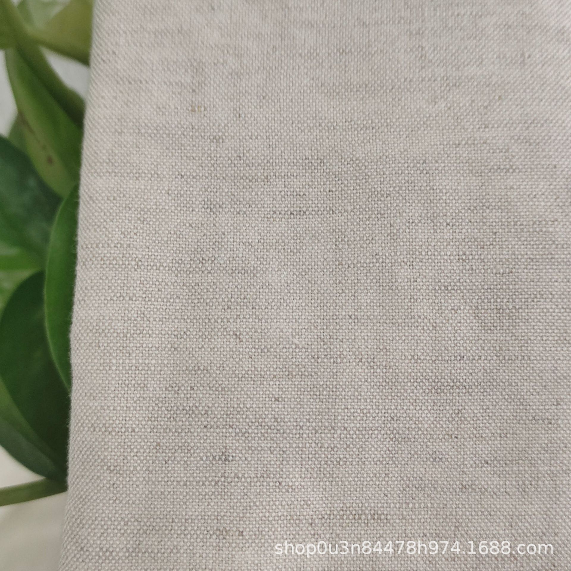 Picture of French Linen Cotton Single Primary Color Enzyme Washed Fabric Linen Cotton Natural Color Sand Washed Bedding Fabric