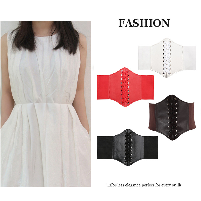 European and American Elastic Women's Waist Belt, Popular Cross-Border Belt Decoration for Coats and Dresses, Simple Versatile Waist Cincher