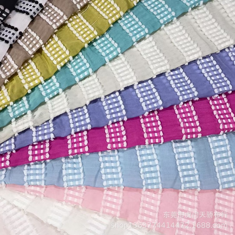 Spot supply woven striped jacquard space strip lyocell polyester woven striped jacquard casual clothing