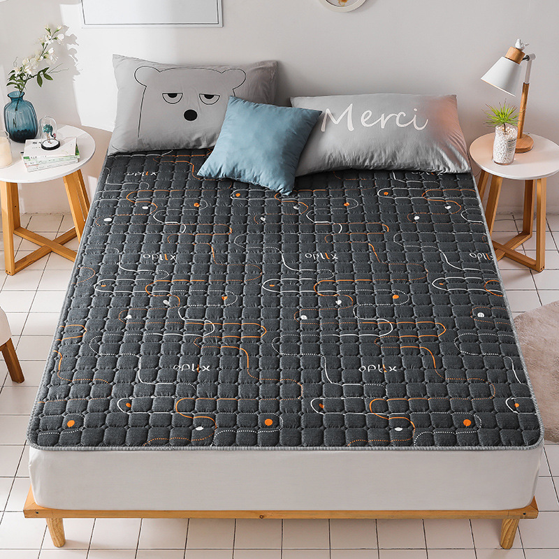 Picture of Four Seasons Mattress Cushion Household Protective Pad Thin Student Dormitory Single Bed Mattress Cushion Folding Bedroom Double