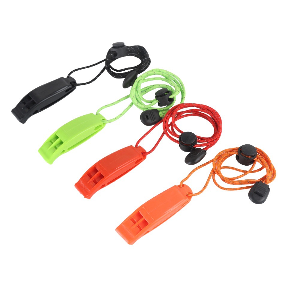Outdoor first aid survival dual-frequency whistle first aid whistle dual-frequency survival whistle buckle Arc treble whistle