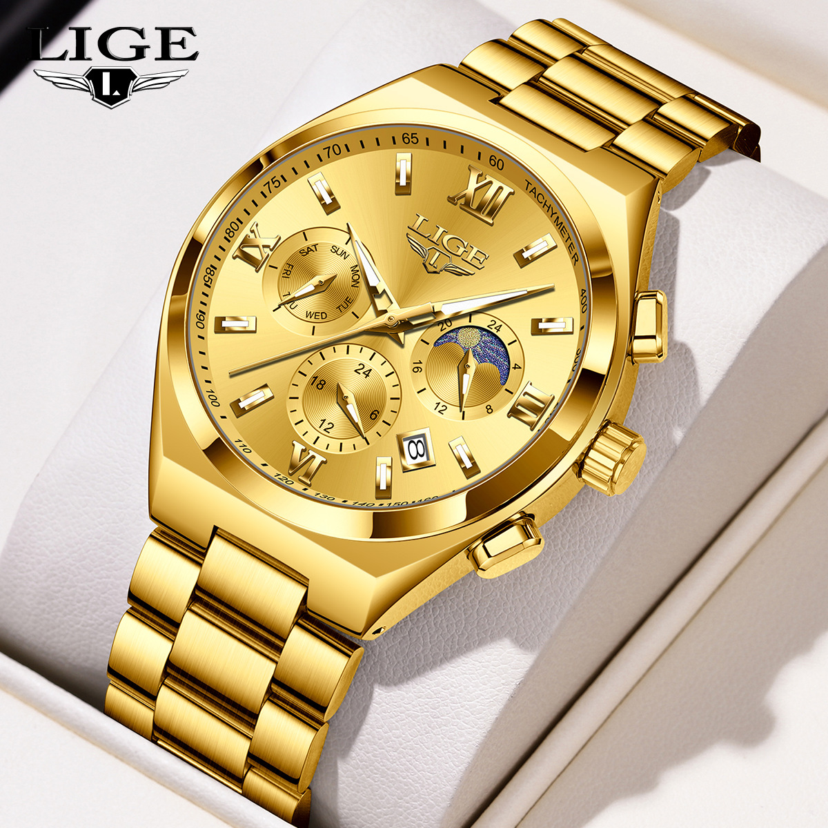LIGE/LIGE Watch Cross-border Hot-selling Multifunctional Waterproof Quartz Watch Luminous Men's Watch Men's Watch