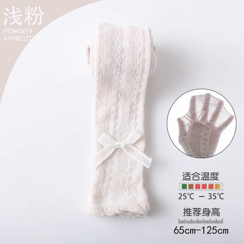 Picture of Girls' mesh leggings summer thin children's pantyhose solid color lace girls' cropped pants mosquito-proof socks wholesale