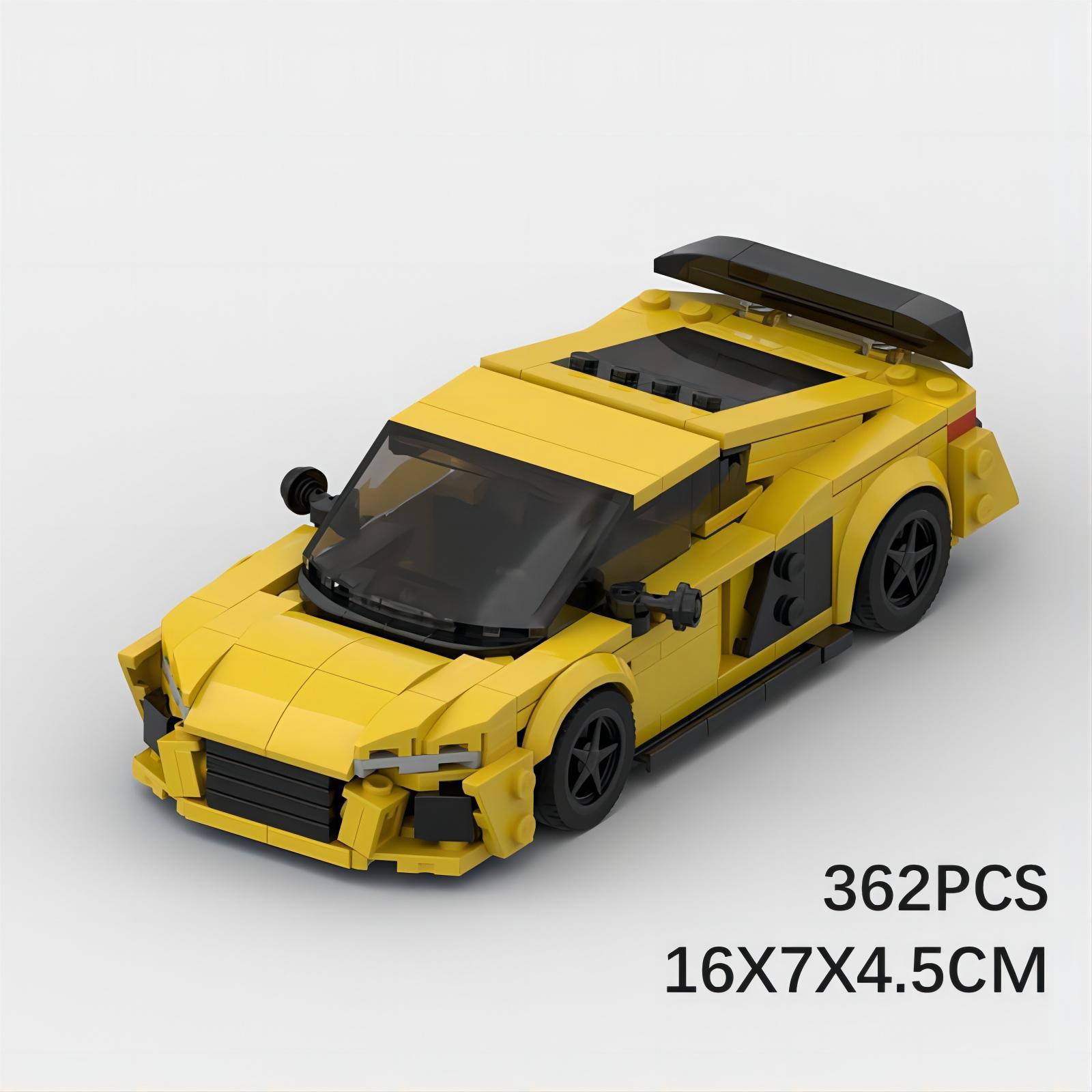 Picture of Moc Building Blocks Are Compatible with Lego Assembled Creative Audi R8 Racing Model Speed Series Boy 8-Grids Car