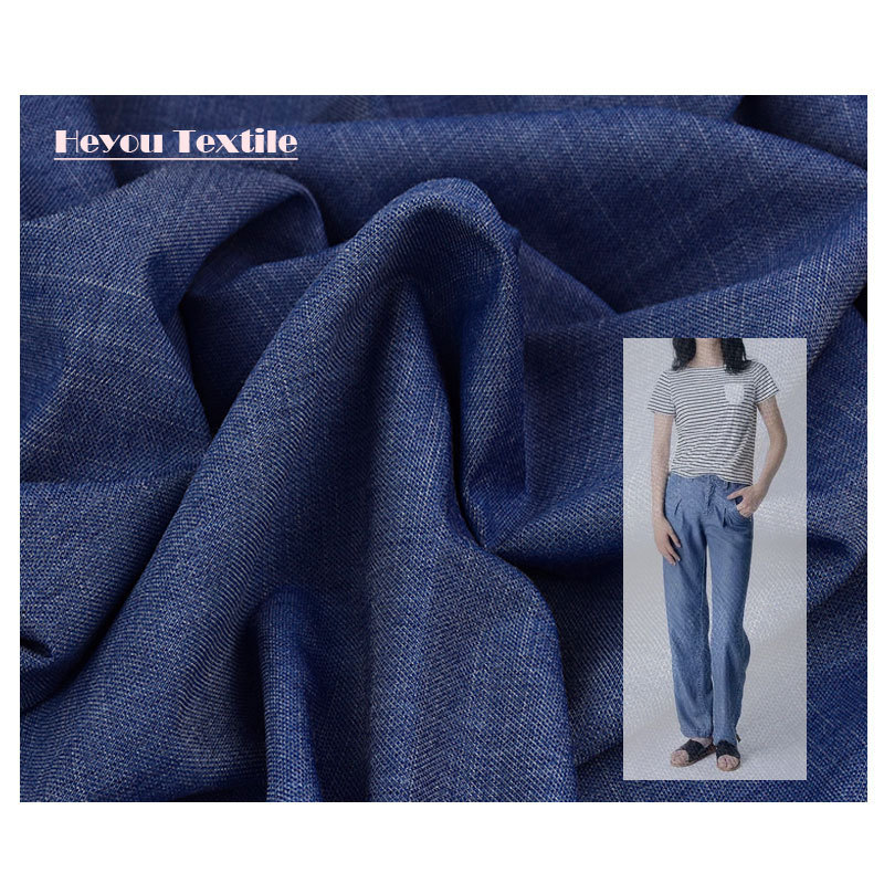 Imitation Tencel Polyester Viscose Four-sided Elastic Slub Fabric Soft Non-wrinkling Trisque Wide Leg Women's Fabric