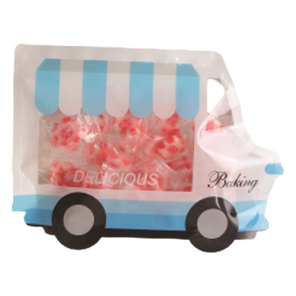 Cute cartoon car special-shaped bag ins baking cookies dessert nougat fruit self-sealing self-standing packaging bag