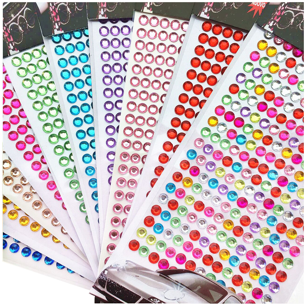 Best Selling Acrylic 260 6mm Children's Crystal Diamond Sticker 3D Gem Car Sticker Diamond DIY