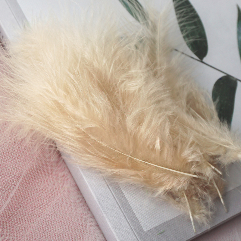 Picture of Colorful Turkey Hair Pointed Tail Velvet Dream Catcher Material Wave Ball Gift Box Filler Shooting Props Feather Decoration