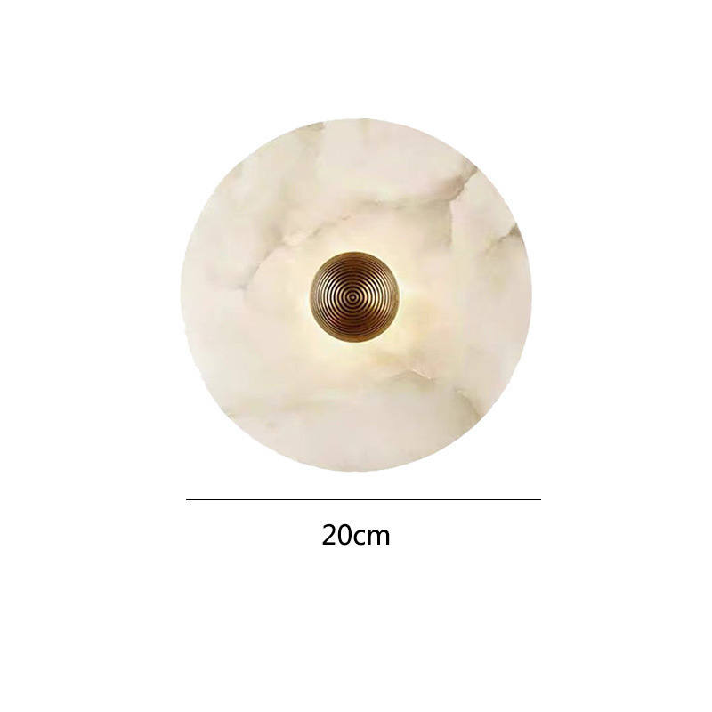 Picture of Cross-border Nordic simple round marble living room wall lamp high-level feeling model room hotel atmosphere bedroom bedside lamp