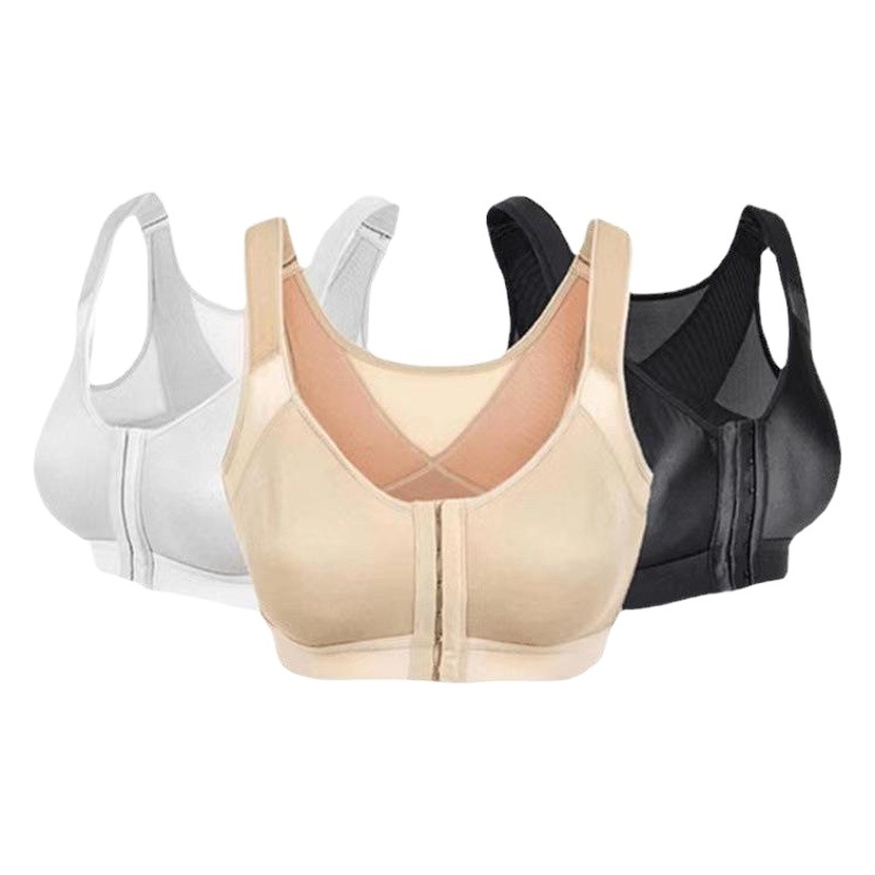 Cross-border Large-size Front Buckle Sports Vest Thin Non-rimless Adjustable Bra Running Yoga Breathable Comfortable Underwear