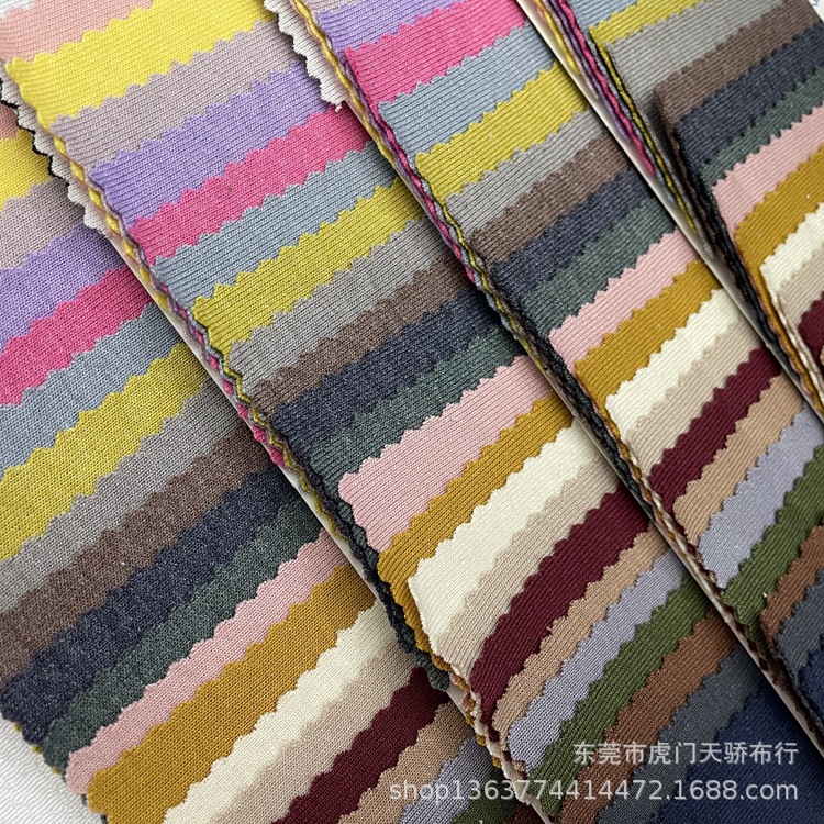 New knitted 1 * 1TR rib 220g thin polyester cotton knitted fine rib sweater cardigan base material