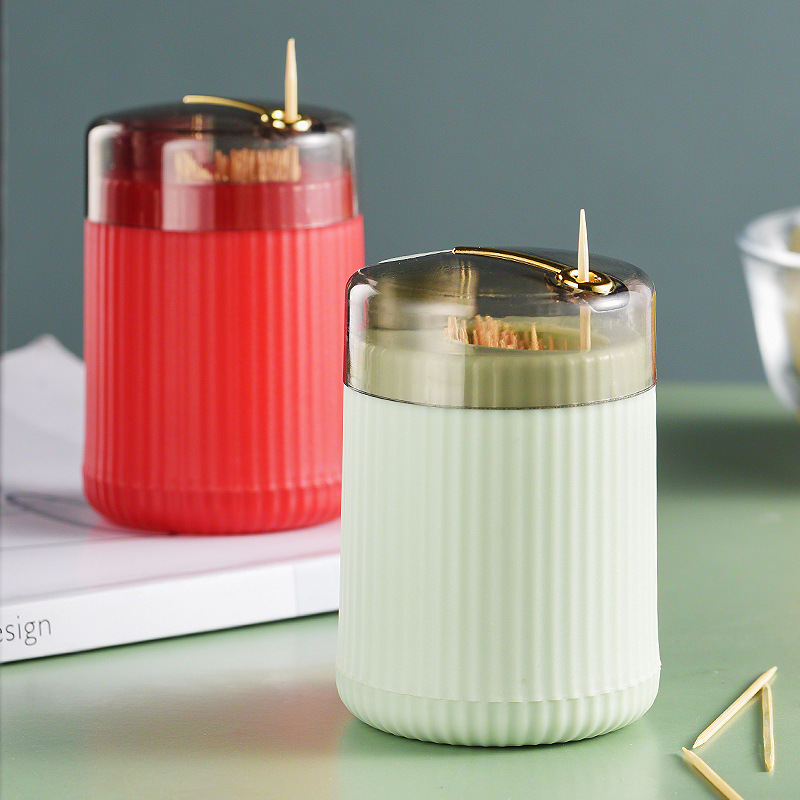 Picture of Toothpick Tube advertising logo factory wholesale toothpick bottle hotel creative light luxury plastic automatic press type toothpick box