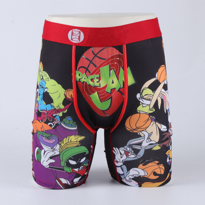 Picture of Men's Underwear Cartoon Print Men's Quick-Drying Boxer Briefs Sports Underwear Fitness Extended Underwear Men's Wholesale