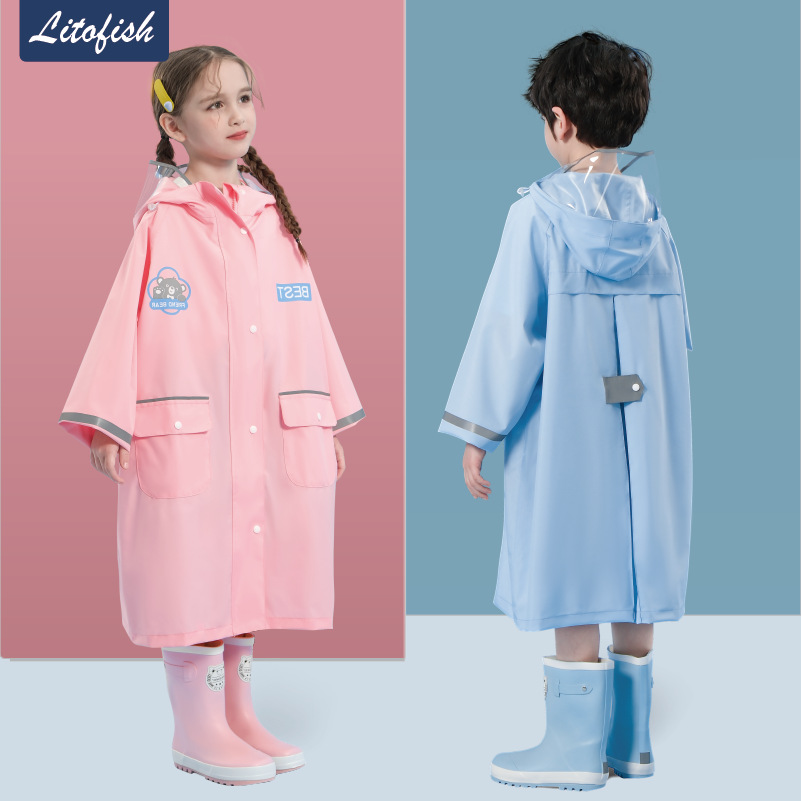 Children's raincoat boys and girls 12-year-old 10-year-old boys and girls Primary School school special schoolbag seat poncho big children