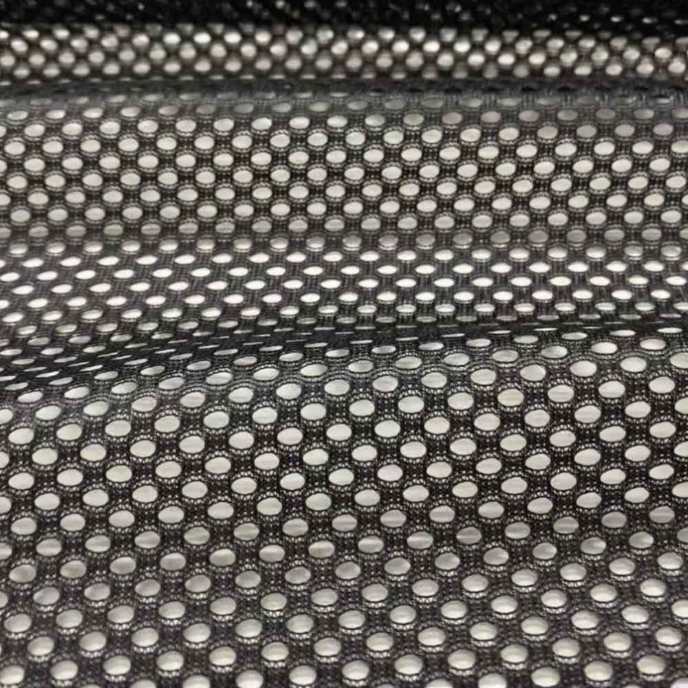 in stock Black and White Eye Mesh Fabric High Color Fastness Traffic Sanitation Reflective Clothing Luggage Handbag Baby Car Mesh Fabric