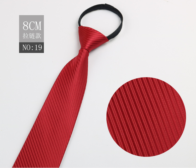 Picture of Factory Black Men's Tie Striped Blue Business Tie Lazy People Knot Free Zipper Tie in stock Wholesale