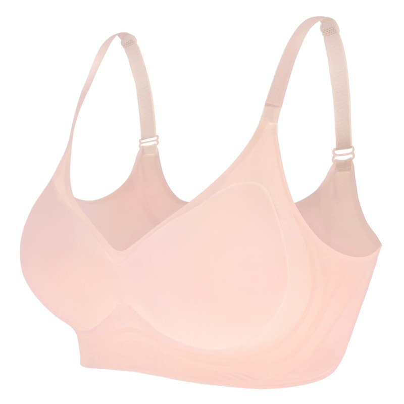 Cool Milk Silk Thin Seamless Steel Ring-free Underwear Women's Gathering Big Chest Small Breast Anti-sagging Bra