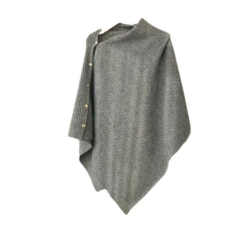 Picture of Autumn and winter knitted cape shoulder waistcoat scarf women's versatile multi-functional fashion warm metal buckle