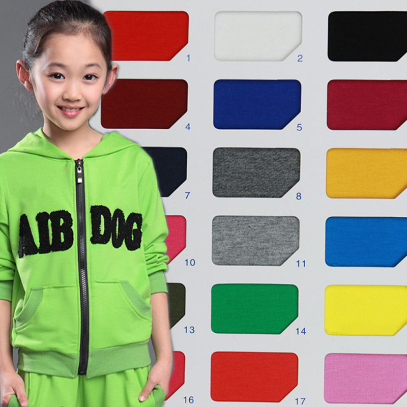 High-Quality Cotton Cover Silk Sportswear Pants Material in Stock, Children's Sweatshirt Set Twill Sweatshirt, Pajamas Double-Sided Fabric