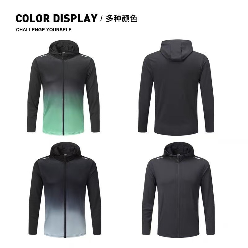 Sports Jacket Men's Autumn and Winter Fitness Quick-drying Clothes Hooded Windbreaker Sweatshirt Running Professional Morning Running Training Clothes Top
