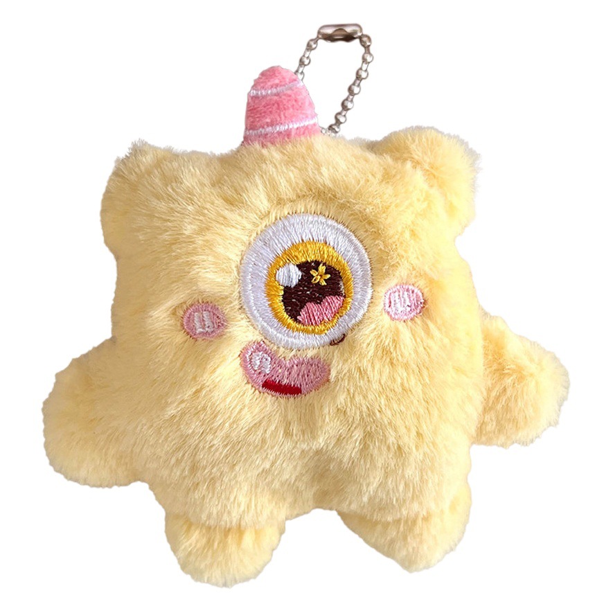 Little red book with one-eyed monster doll pendant cute keychain cartoon plush doll bag pendant wholesale