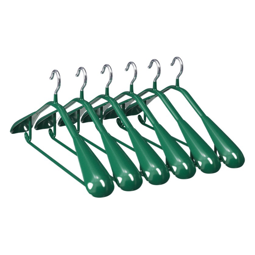 Dipped Plastic Hanger Stainless Steel Drying Rack Clothes Support Clothes Rack Household Seamless Wide Shoulder Hanger Clothes Hanging Clothes Support Wholesale