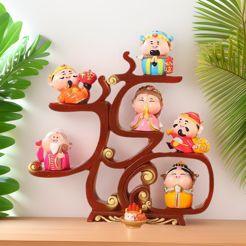 Fuxing Linmen God of Wealth Decoration Office Home Living Room Decorations Hallway Opening Housewarming Gift