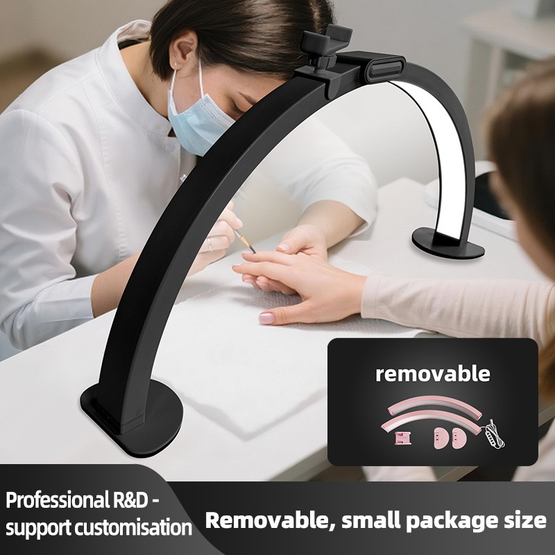 Amazon 29inch Desktop Half-Moon Fill Light Foldable Storage Led Eyelash Lamp U-Shaped Split Half-Moon Nail Lamp
