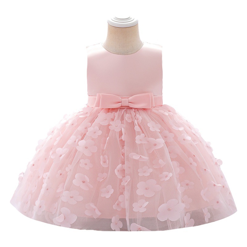 Girls one year old dress new small flower children's dress baby girl birthday dress dress Princess dress wholesale