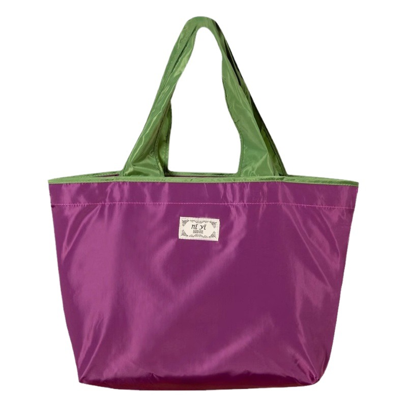 Spot Large-Capacity Waterproof Cloth Bag Supermarket Grocery Shopping Bag Portable Environmentally Friendly Shopping Bag Folding Shoulder Storage Bag Wholesale