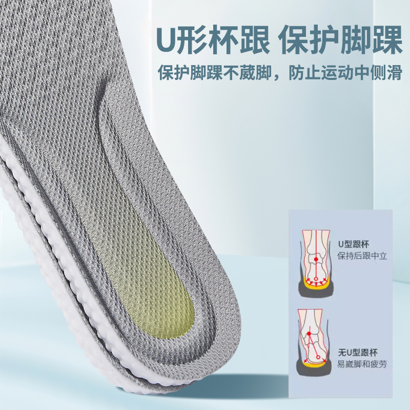 Picture of PU Foot Feeling Insoles for Men and Women Super Soft Standing Not Tired for a Long Time Sports High Elastic Shock Absorbing Sweat Deodorant Breathable Deodorant Fragrance
