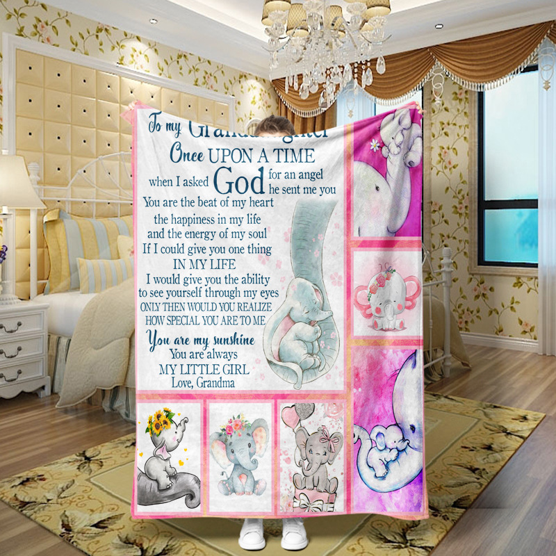 Picture of Family love teachers and students girlfriends love message flannel blanket summer air conditioning blanket autumn and winter nap printing blanket