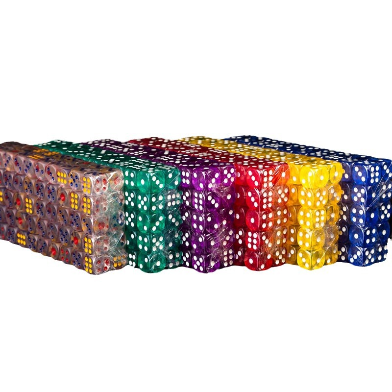 Picture of 14mm Acrylic Colorful Transparent Dice Bar Dice Chess and Card Dice Crystal Sieve Dice Wholesale