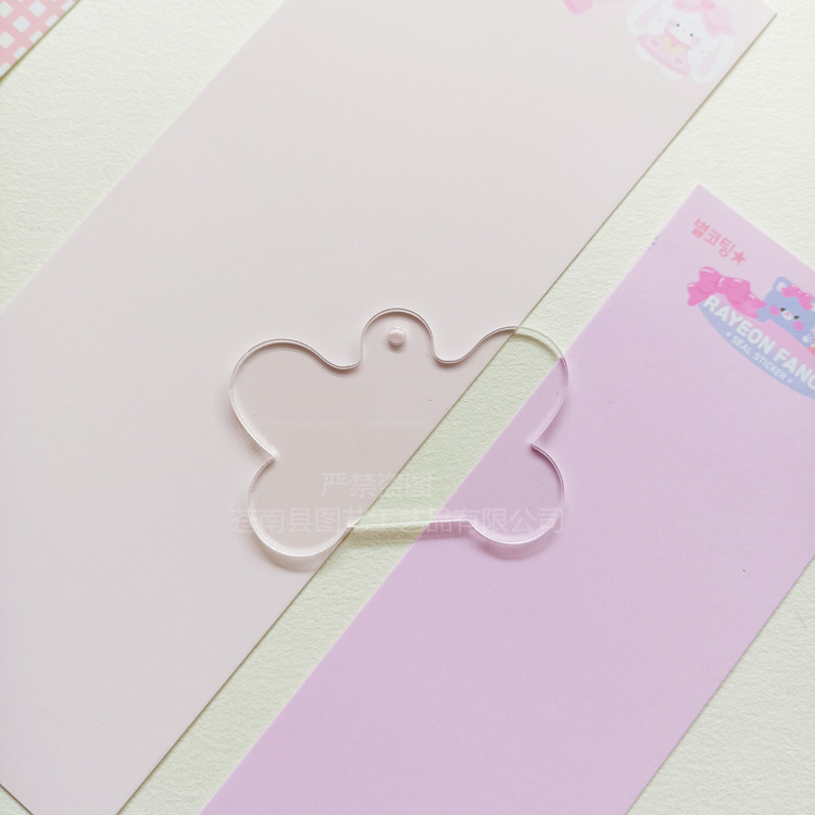 Picture of Cross-border transparent acrylic chip goo card DIY goo plate handmade keychain pendant organic glass blank embryo round