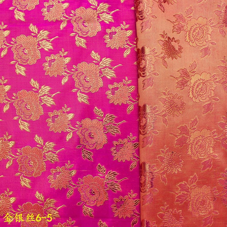 Picture of Spot Wholesale Wedding Decoration Headwear Toys Fabric Crafts Fabric Rose Red Festive Gold and Silver Jacquard Fabric
