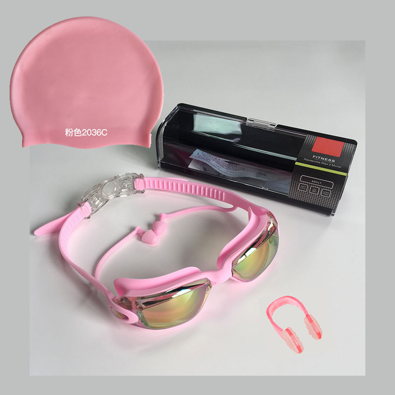 Picture of in stock 2025 new swimming goggles wholesale adult anti-fog plating swimming glasses waterproof silicone swimming goggles suit