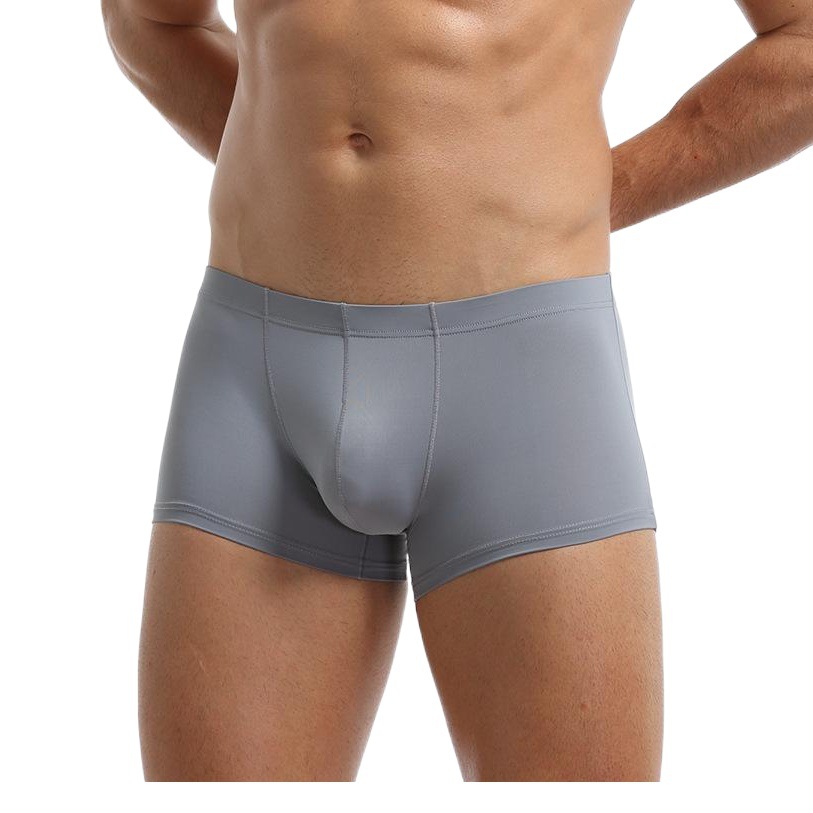 Spring and summer new ice silk fabric men's underwear breathable boxers low waist U convex boxer shorts head manufacturers wholesale